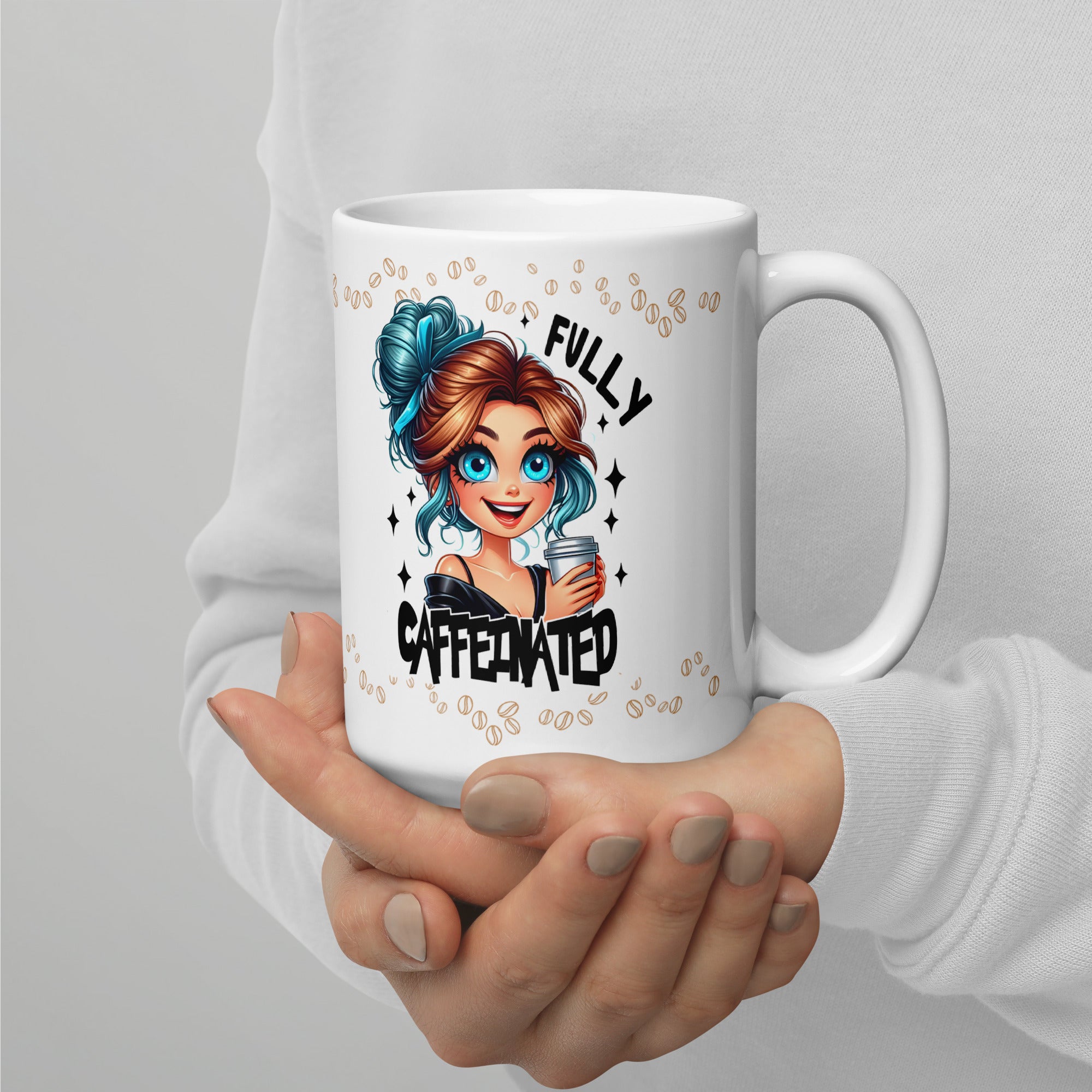 Taza blanca brillante Sarcastic Coffee