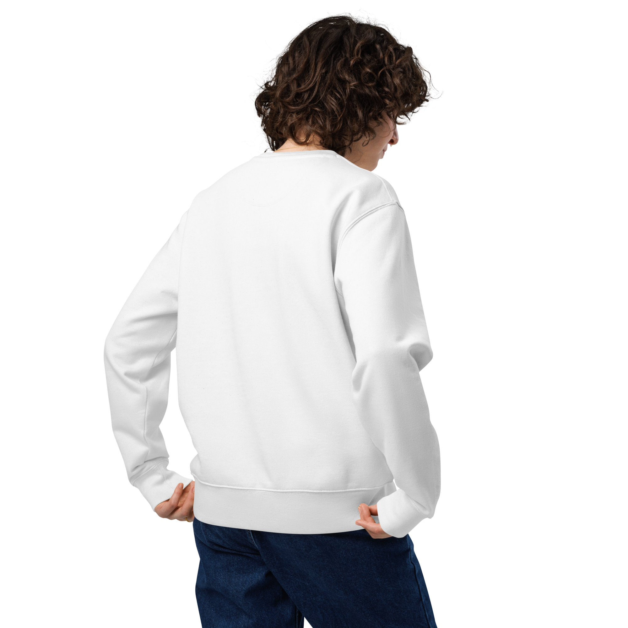 Sudadera eco unisex multicorazones - Print Ediciones color blanca