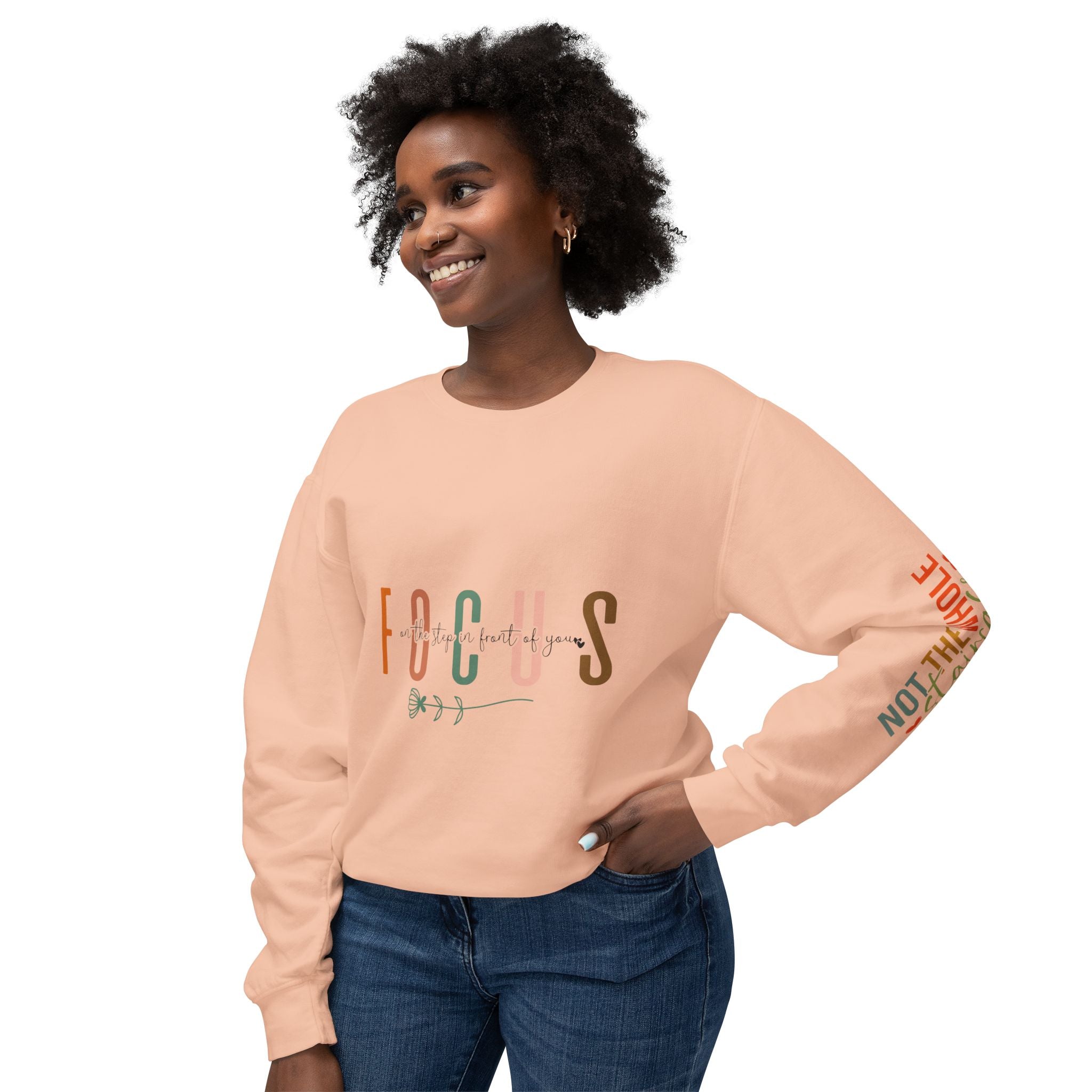 Sudadera unisex ligera con cuello redondo - "Focus" & "Not the Whole Story" - Print Ediciones