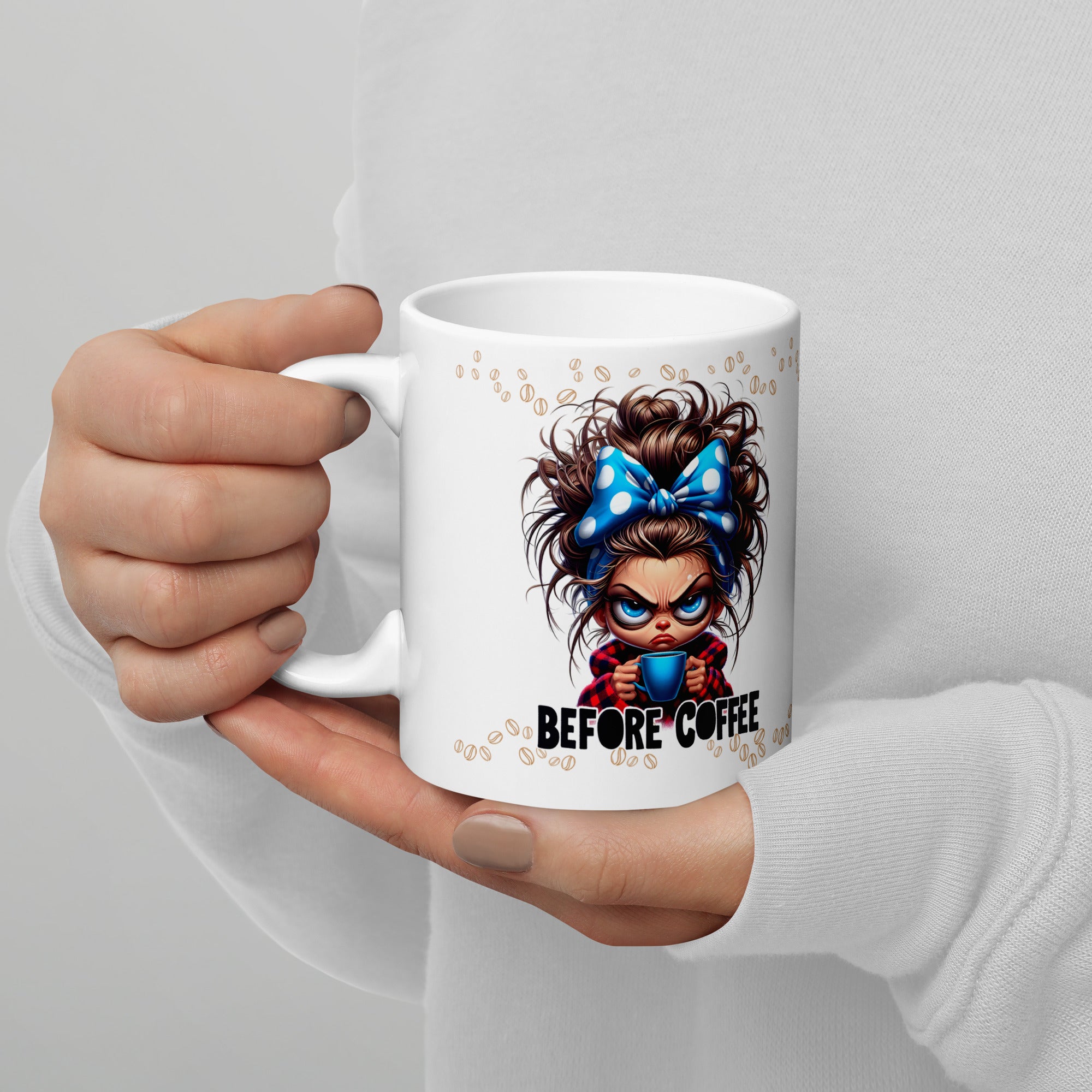 Taza blanca brillante Sarcastic Coffee