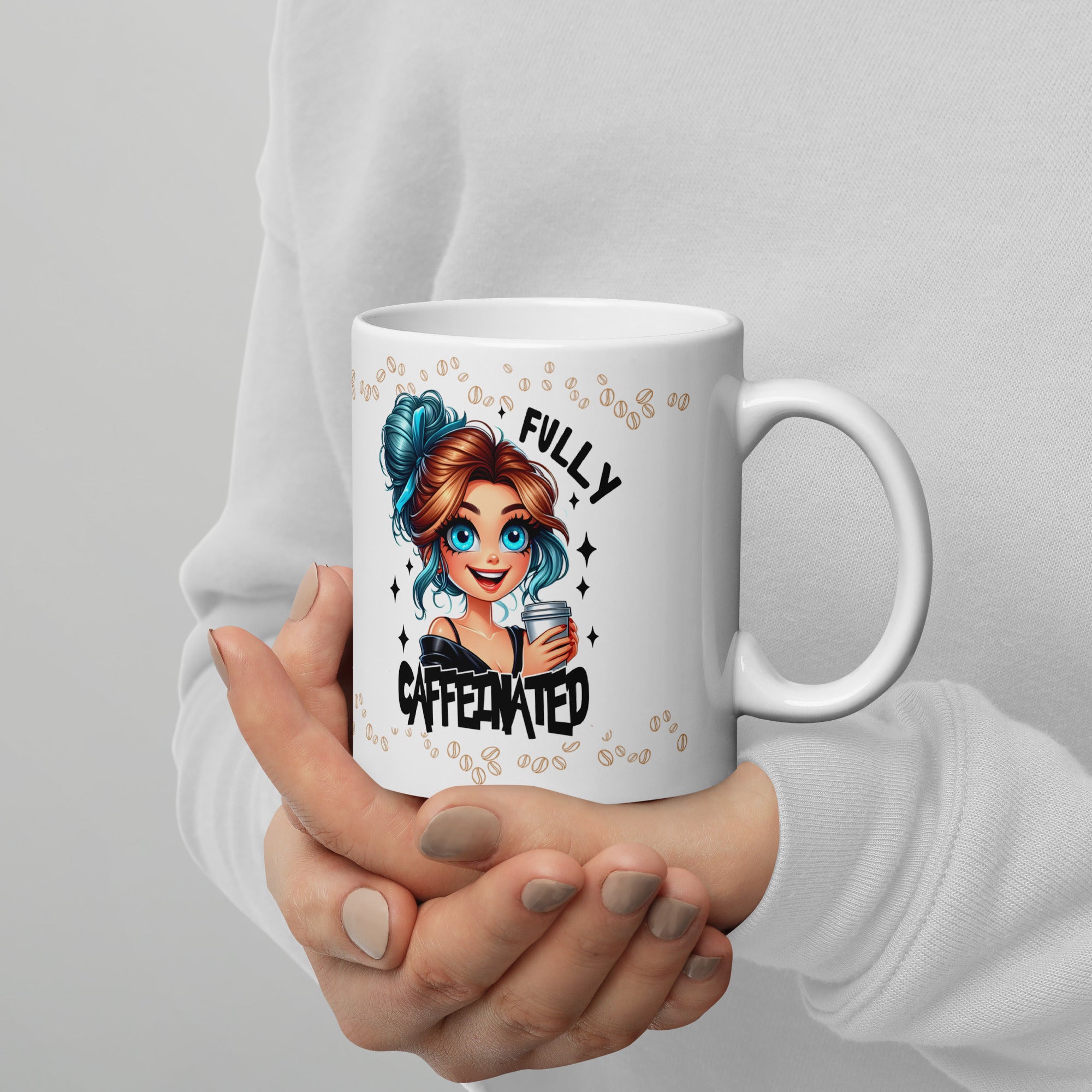 Taza blanca brillante Sarcastic Coffee