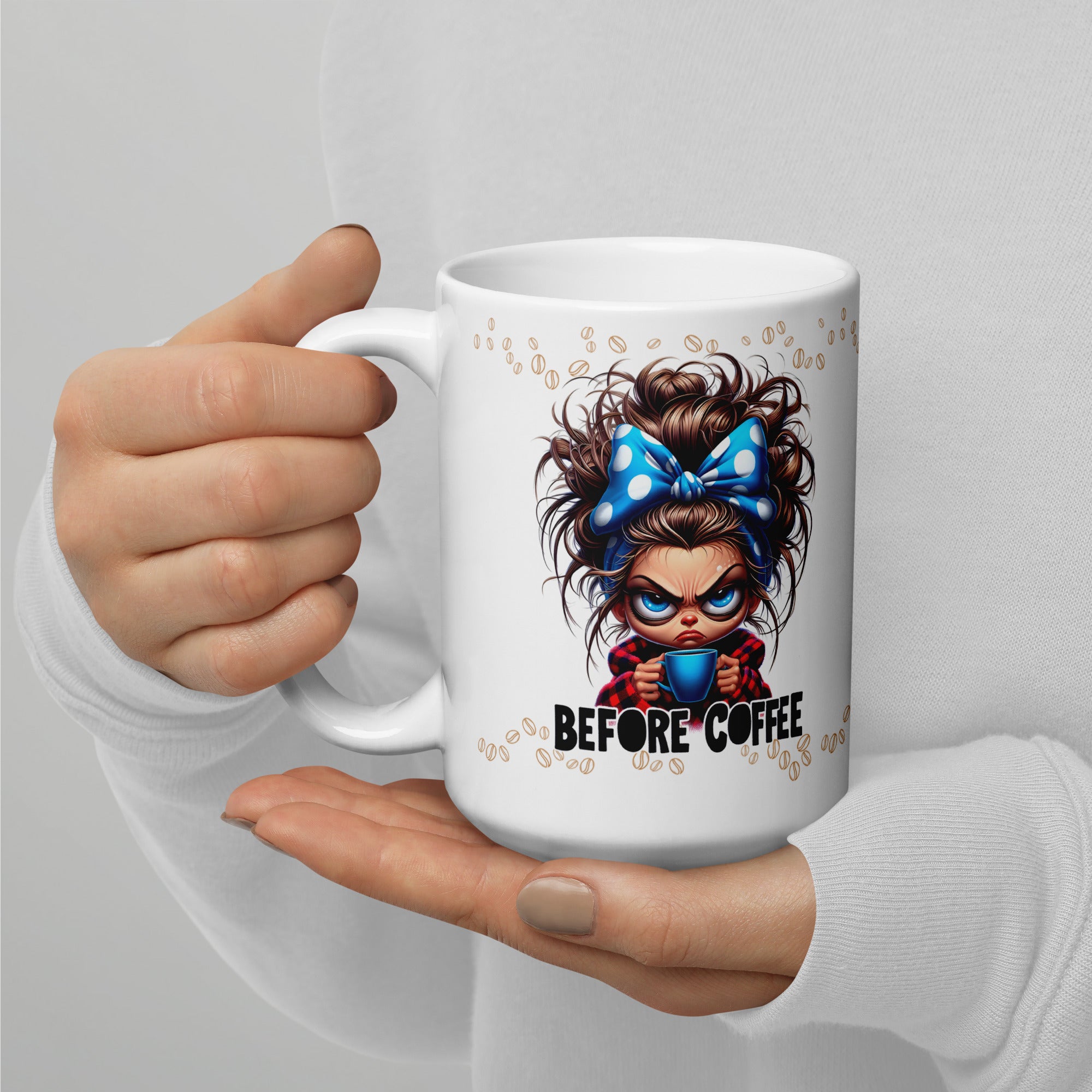 Taza blanca brillante Sarcastic Coffee