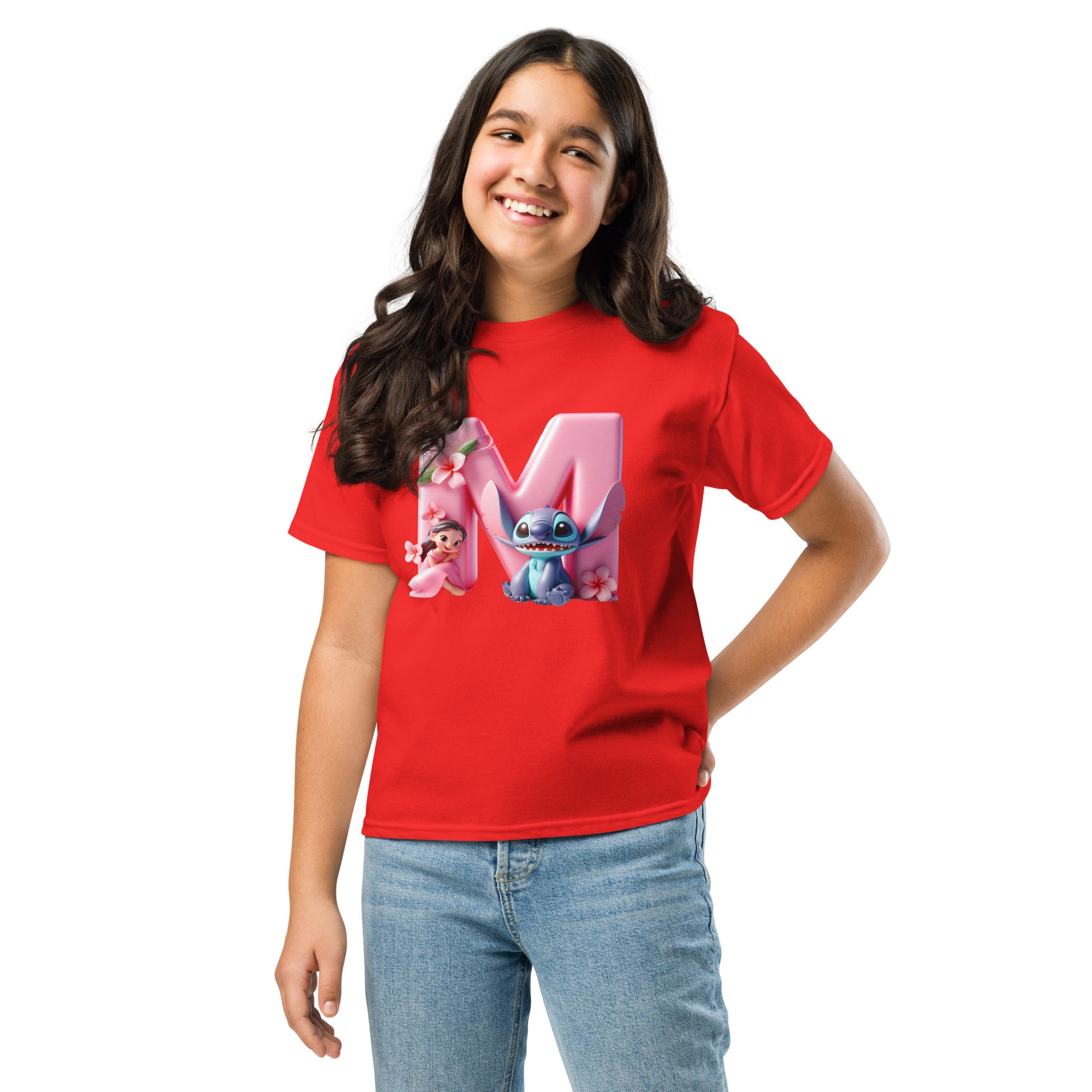 Camiseta clásica con número personalizado color rojo