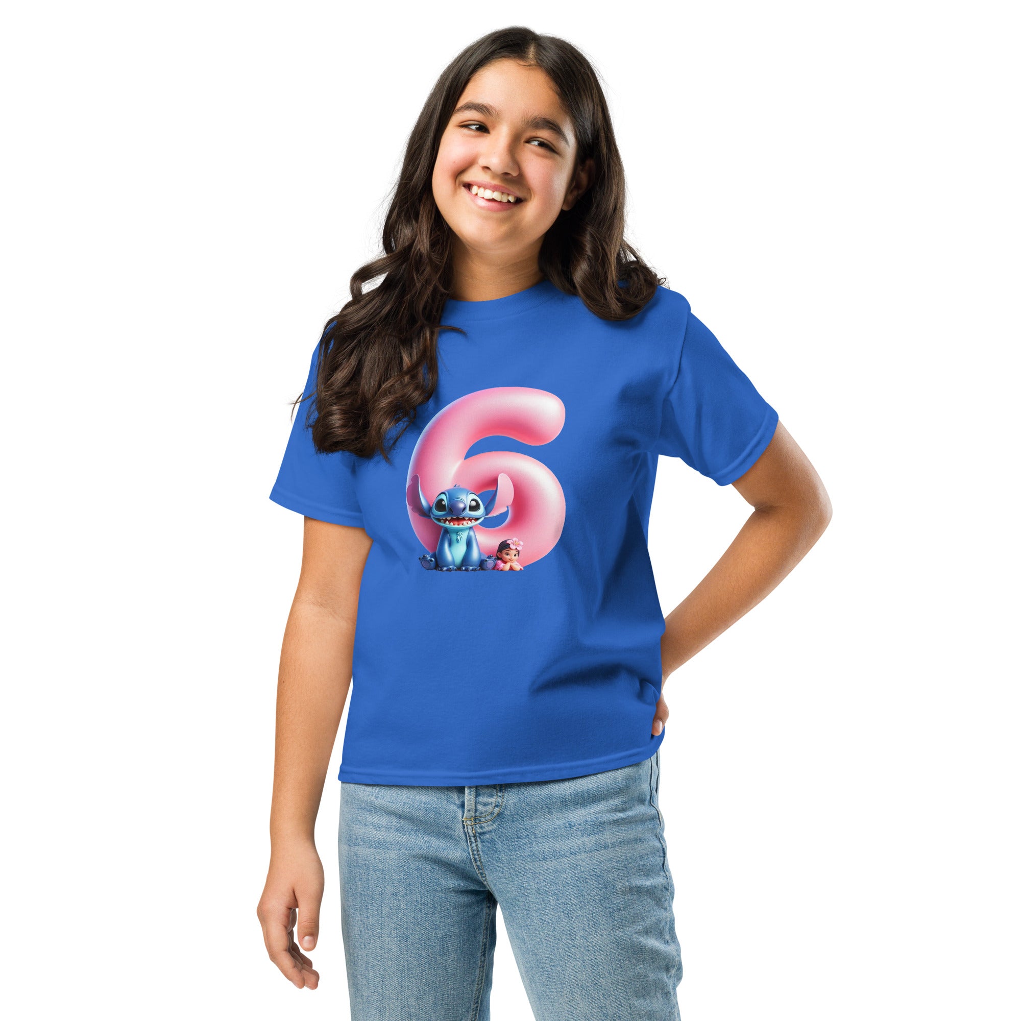 Camiseta clásica con número personalizado color azul