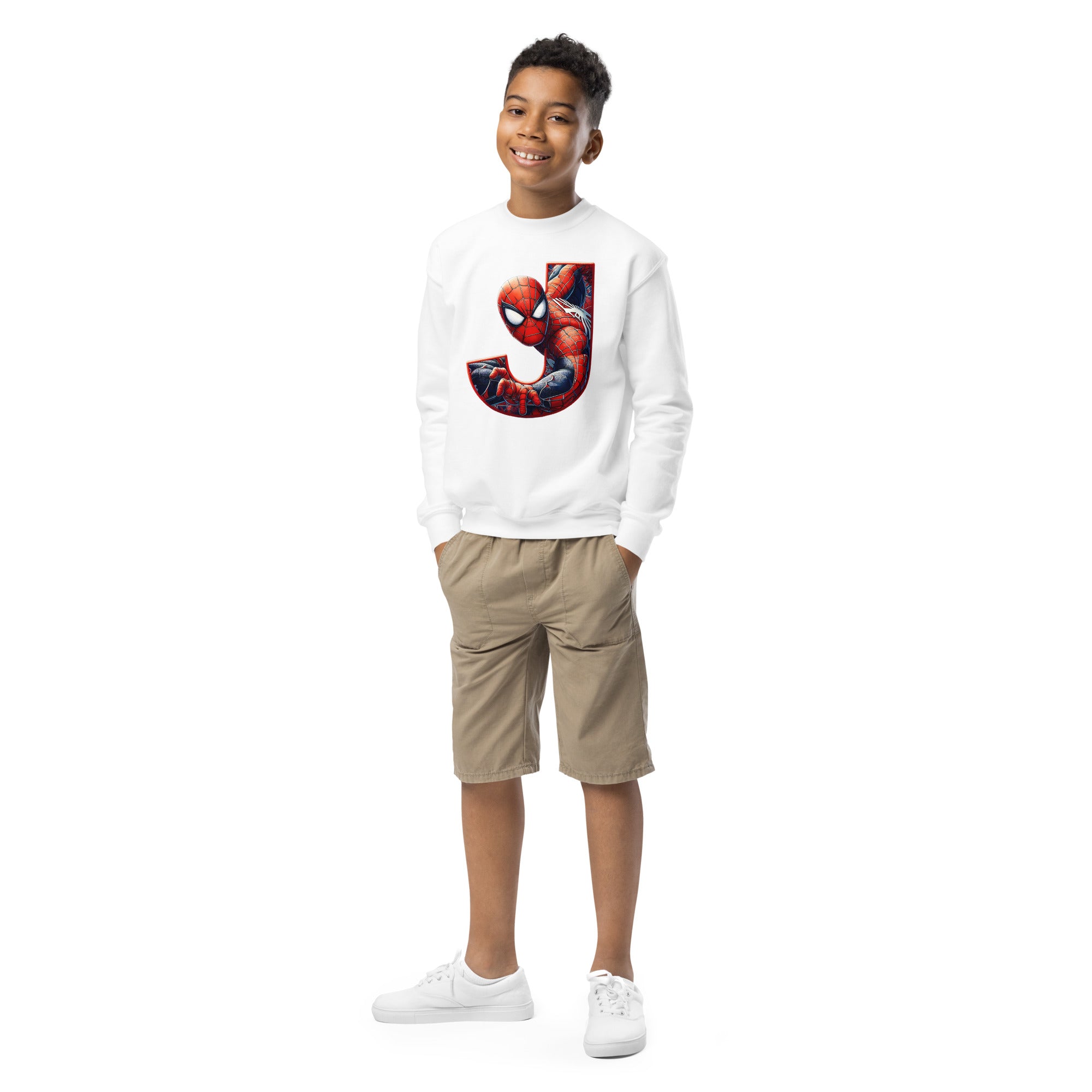 Sudadera clásica con letra personalizada color blanca